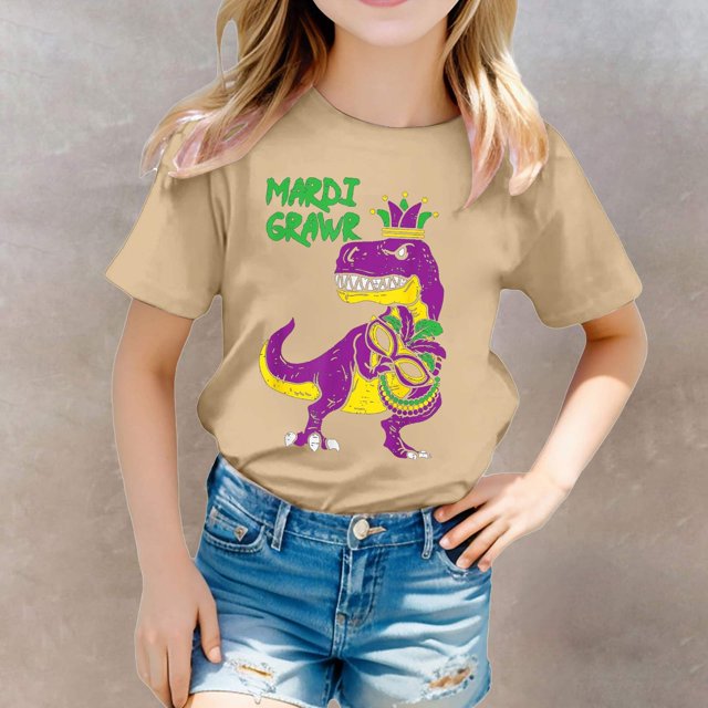 Hauts et Chemises pour Filles, T-Shirts Imprimés Décontractés à Col Rond et Manches Courtes avec Design pour Jeunes Fashionistas