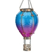 Regal Art & Gift 15 In. Metal & Glass LED Hot Air Balloon Solar Lantern 12767