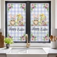 thumbnail image 2 of Easter Window Privacy Film,Watercolor Gnomes Eggs Daisy Flower Light Purple Plaid Static Cling UV Sun Blocking Heat Control Window Tint Day and Night,Non-Adhesive One Way Privacy Cover 19.6''x39.3'', 2 of 7