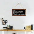 thumbnail image 3 of MUCHENGGIFT Funny Bathroom Signs - Close The Lid, Flush The Toilet, Wash Your Hands Bathroom Sign, Bathroom Sign Wall Decor Plaque, Rustic Wood Wall Hanging Farmhouse Decorative, 3 of 5