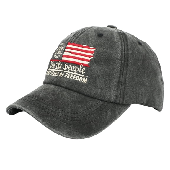 USA 250th Anniversary Baseball Cap, Embroidered Patriotic Flag Hat, Vintage Washed Adjustable Dad Hat We The People 250 Years of Freedom Independence Day Outdoor Casual Cap