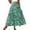 Green, variant on Unir Women Scattered Tiny Ditsy Floral Three Tier Flow Four Way Stretch Maxi Skirt Elastic High Waist Casual Long Bottom 1PC S-XL Plus Size Friendly