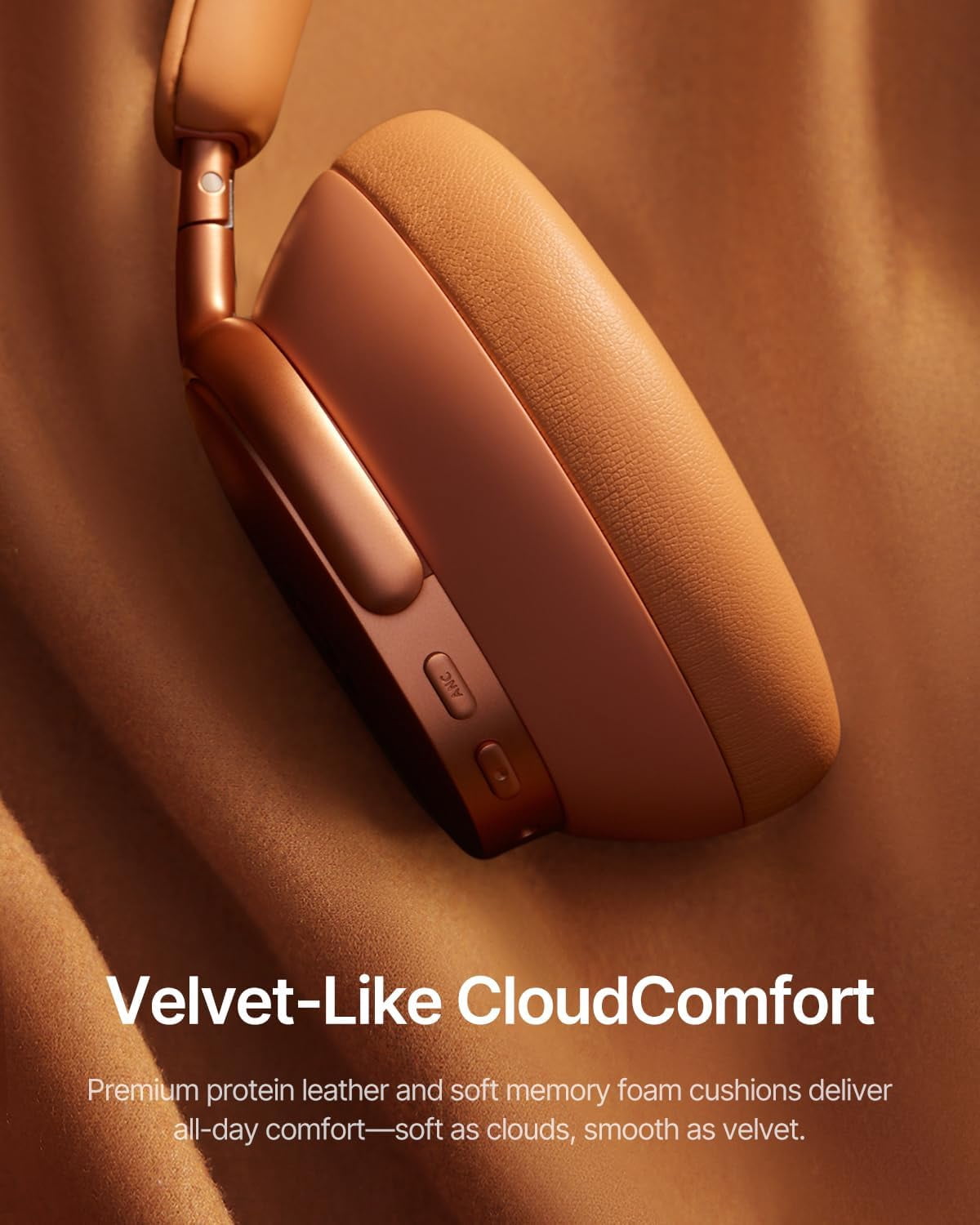 Baseus Inspire XH1 Adaptive Noise Cancelling Headphones, Hi-Res Audio, 100H Playtime, Over-Ear Wireless Bluetooth Headset for Commute, Travel & Calls, Cosmic Sunset