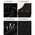 thumbnail image 3 of QUALFORT Women’s Short Sleeve Cable Knit Sweater, Crew Neck Lightweight Pullover, Black, Size L, 3 of 7