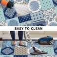 thumbnail image 4 of Bohemia Floral Outdoor Rug 4x6 Ft, Non Slip Washable Area Rug, Retro Mediterranean Texture Patchwork Blue Patio Rugs Carpet Runner, Large Floor Mat for Indoor/Outdoor Deck Porch Camping, 4 of 8