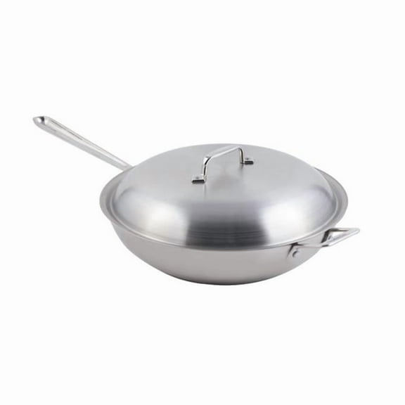 Bon Chef 60008 12 in. dia. Cucina Chefs Pan with Lid & Induction Bottom, 3.5 quart