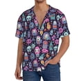 thumbnail image 3 of Fotbe Funny colorful skull ghost print Short Sleeve Button Down Shirts for Men Casual Summer Beach Wrinkle Free Shirt-Medium, 3 of 7