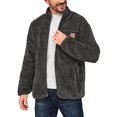 thumbnail image 2 of Men's Fleece Lined Jacket Fuzzy Sherpa Full Zip Thermal Coat Lightweight Outwear for Fall Winter (Pure Gray M), 2 of 7