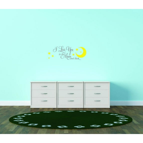 Living Room Art I Love You To The Moon And Back Quote Kids Teen Boy Girl Family 10x16"