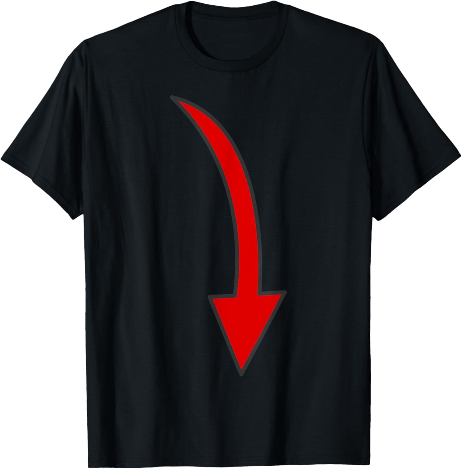 Down Arrow Pointing Down T-Shirt men and women can wear, black