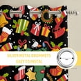 thumbnail image 6 of Merry Christmas Kitchen Curtains Window Panels, Winter Xmas Stockings Gifts Bells Cartoon Insulated Window Treatment Curtain, Grommet Curtains for Bedroom/Living Room/Bathroom, 2 Piece 52"Wx84"L, 6 of 8