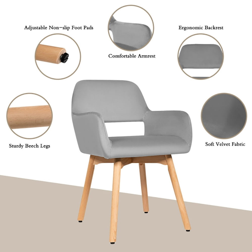 Finihen Accent Chairs, Set of 2 Modern Accent Armchairs, Modern Upholstered Living Room Chair, for Bedroom, Office, Cafe, Gray Finihen Accent Chairs, Set of 2 Modern Accent Armchairs, Modern Upholstered Living Room Chair, for Bedroom, Office, Cafe, Gray