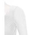thumbnail image 5 of Sholeno Lyrical Dance Dress for Women V-neck Long See-through Sleeves Rhinestone Modern Contemporary White L, 5 of 7