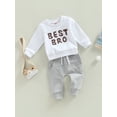 thumbnail image 3 of Bagilaanoe 2Pcs Toddler Baby Boy Long Pants Set Letter Print Long Sleeve Sweatshirt Pullover Tops+ Trousers 6M 12M 18M 24M 3T Kids Casual Sweatsuit, 3 of 9
