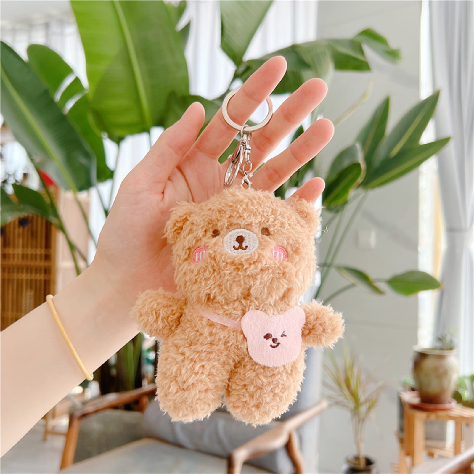 HYDa Keychain Plush Toy Super Soft Cartoon Shape Adorable Appearance Wear  Resistant Non-Fading Easy to Hang Baby Plush Toy Girl Bag Car Key Ring  Pendant Home Supplies 