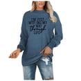 thumbnail image 2 of Puntoco Mujeres Carta Imprimir Sudadera de manga larga Suelta Pullover Blusa top Puntoco Puntoco-3093, 2 of 4