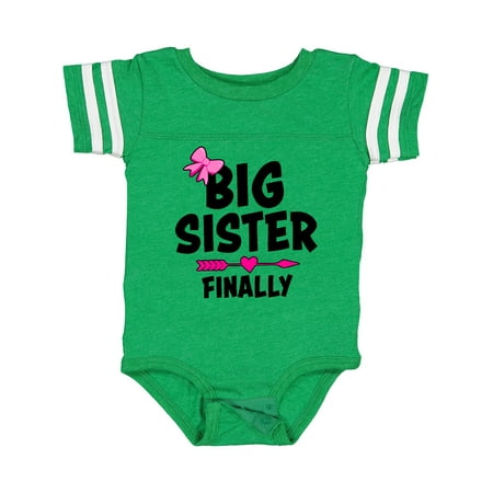 

Inktastic Big Sister Finally with Bow and Arrow Gift Baby Girl Bodysuit