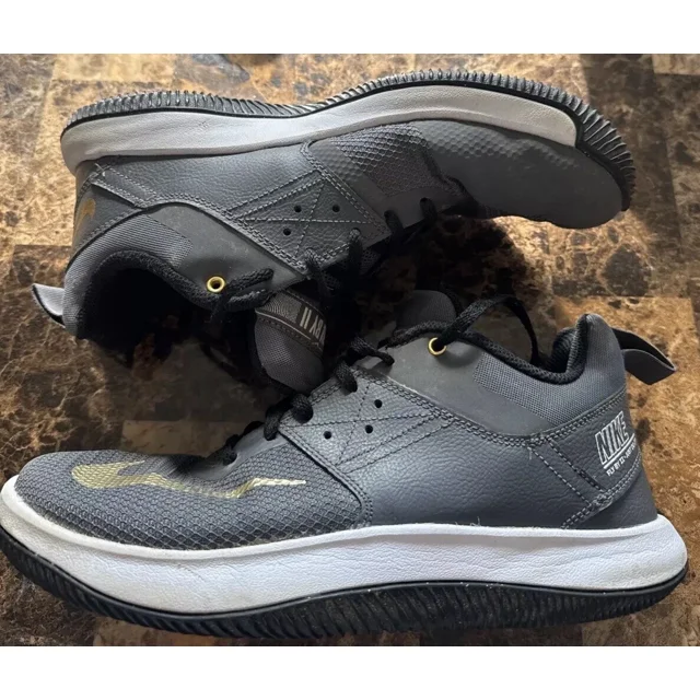 Ni - ke Ni - ke Fly By Low II Men Sz 8.5 Gray White Gold Running Shoes AJ5902-002 (JT-165)