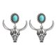 thumbnail image 1 of Boho Bull Head Pendientes colgantes Vintage Western Turquoise Mujer Pendientes FLhrweasw Para estrenar, 1 of 9