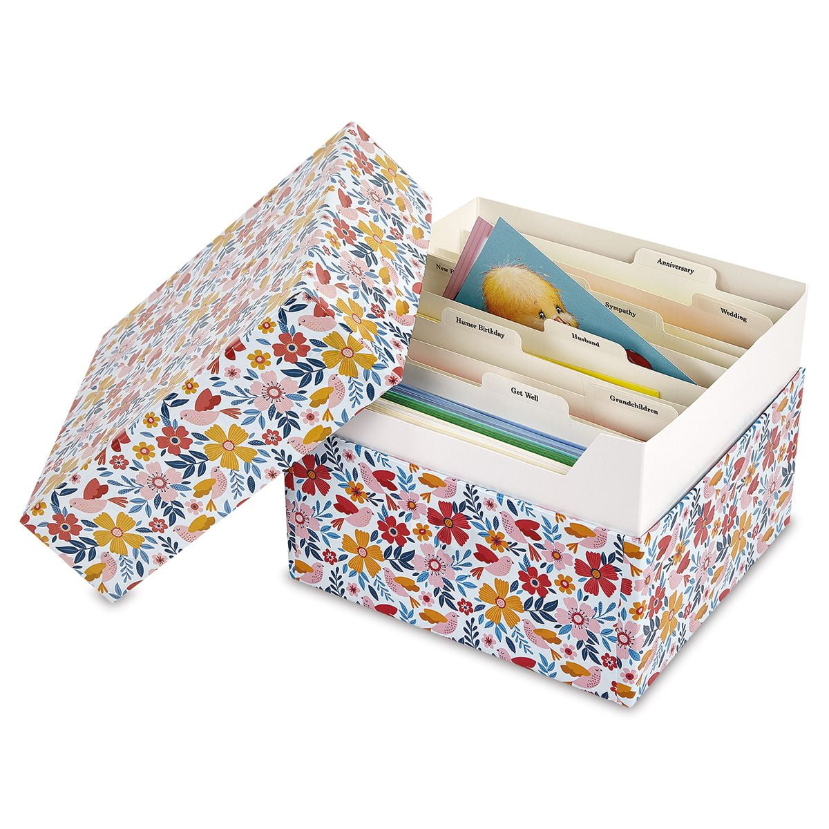 Blossom Greeting Card Organizer Box Stores 140+ cards (not included