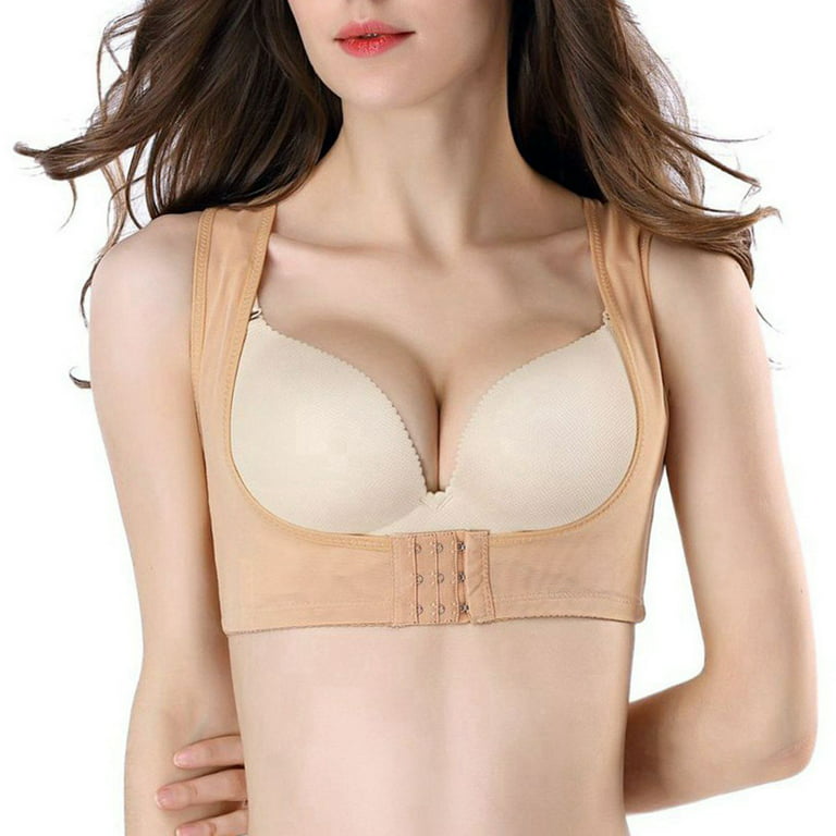 Women Shapewear,Shaping Bra,Front 3-Breasted Bra,X-Strap Back Support  Corset,Adjustable Push Up Bra,Female Chest Posture Corrector Bustiers