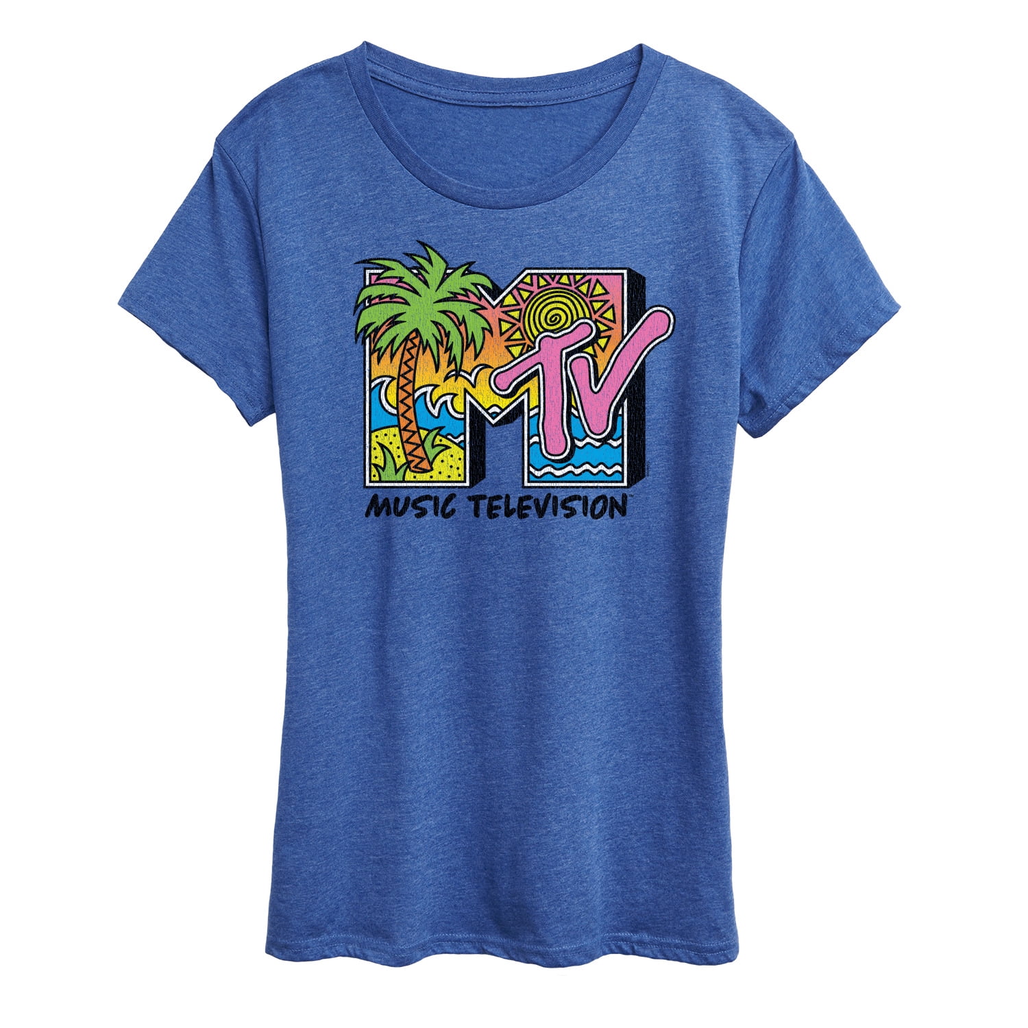 MTV - Logo 80S Beach - Women's Short Sleeve Graphic T-Shirt