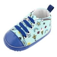 thumbnail image 5 of Baby Lace Up Floral Canvas Sneakers Crib Shoes Infants Soft Sole Prewalkers 0-18M, 5 of 5