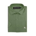 thumbnail image 2 of Men’s Classic Collared Short Sleeve Embroidered Logo Solid Button Down Shirt (Napa, M), 2 of 2