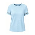 thumbnail image 3 of Ashirexll Summer Tops for Women Summer Casual Button Side Drawstring Sleeveless Top for Warm Days, 3 of 6