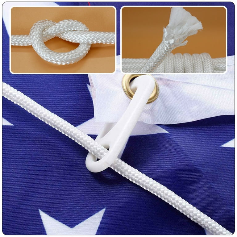 1 Set of Flagpole Lifting Rope Flag Halyard Nylon Rope Replacement Rope  with Hook 