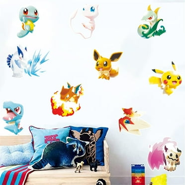 Pocket Monster Cartoon Theme 3D Wall Decals, Bedroom、Living Room、and Study Wall Background Window Decoration Stickers.