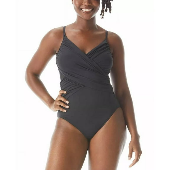 Coco Reef Women's Contours Sterling Bra One Piece Swimsuit Black Size 38CD