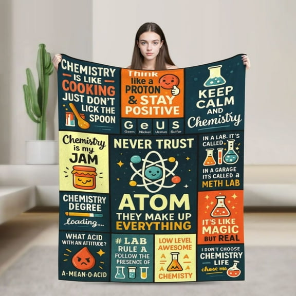 Chemistry Gifts, Chemistry Teacher Gifts, Science Gifts for Adults, Gifts for Chemistry Lovers, Chemistry Teacher Appreciation Gifts, Chemistry Gifts for Christmas Throw Blanket 50x40