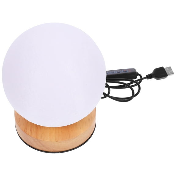 Moon Light Lamp Aesthetic Night Led Nightlights Decoration for Bedroom Rechargeable Desk Wire Control Wooden Plastic