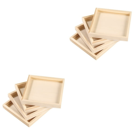 Pawsdot Khaki Wooden 3D Puzzle Organizer for Building Block Storage 8Pcs