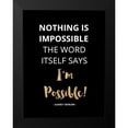 thumbnail image 2 of Z Studio 12x14 Black Modern Framed Museum Art Print Titled - Nothing Is Impossible, Gold, 2 of 5
