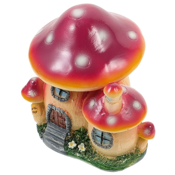 FRCOLOR Adorable Mushroom Hut Statuette for Home Decor Made of Resin 3 5 Inches