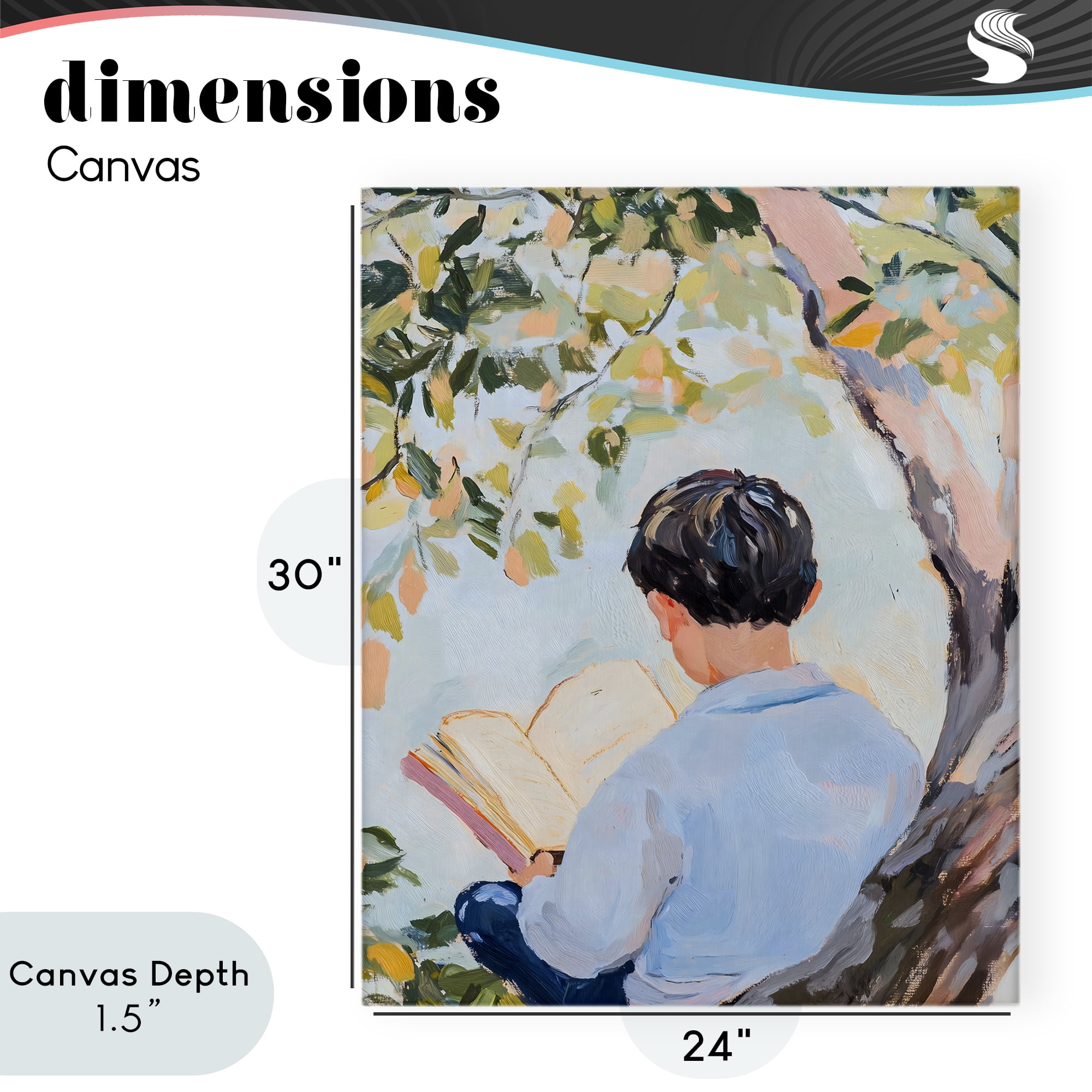 Stupell Industries Boy Reading in Nature Canvas Wall Art, design by The Prints Vibe