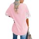 thumbnail image 2 of Mujeres media manga camiseta V cuello rayas color bloqueo moda suelta verano camisa tops para oficina trabajo cumpleaños, 2 of 4