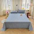 thumbnail image 3 of Juego de sábanas con estampado de cuadros blancos y negros simples, 100 % algodón, transpirable y agradable para la piel, con 2 fundas de almohada, 3 of 5