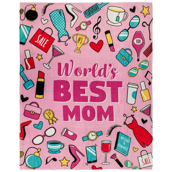 World's Best Mom Soft Plush 50x60in Blanket