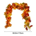 thumbnail image 3 of Kbndieu Artificial Fall Garland, 69" Faux Maple Leaf Rattan Hanging Garland with Lights, Fall Decor for Home Halloween Fireplace Party Arch Thanksgiving Day Decorations, 3 of 9