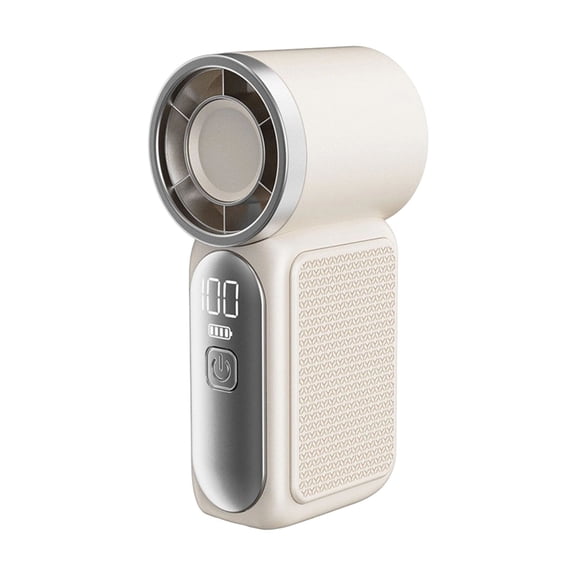 Portable Handheld Mini Fan, High Velocity Personal Fan with LED Display, USB Rechargeable, with Lanyard for Makeup, Travel White