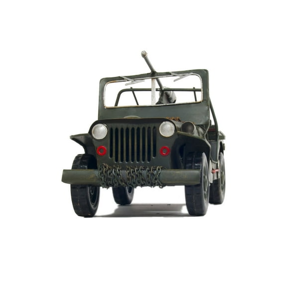1941 Willys MB Overland Jeep Green Metal Handmade Sculpture by Xoticbrands - Veronese Size (Small)
