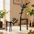 thumbnail image 2 of 2025 Modern Xmas Figurines-9.84" Black Reindeer Statues, Elegant Indoor Holiday Decor, Table Centerpieces Christmas Decorations, Perfect for Mantel Living Room Bedroom Office, 2 of 8
