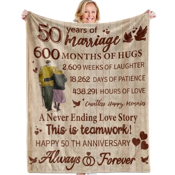 LHSHID Gift for 25th Wedding Anniversary 25th Silver Wedding Anniversary Gifts Happy Anniversary Marriage Gifts for Wife Husband Him Her Anniversary Decorations Blanket 60x80in