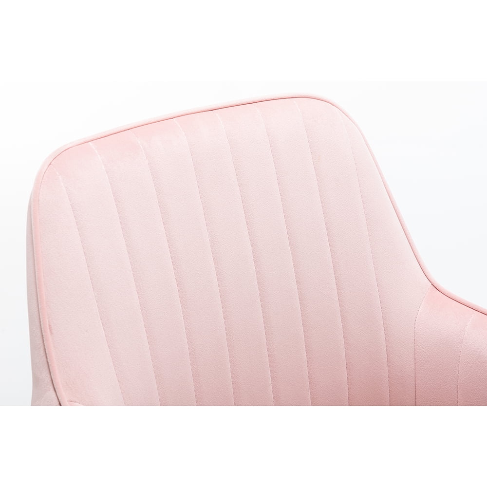 Kepooman Modern Adjustable Velvet Lounge Armchair, Living Room Study Office Swivel Chair with Backrest, Pink Kepooman Modern Adjustable Velvet Lounge Armchair, Living Room Study Office Swivel Chair with Backrest, Pink