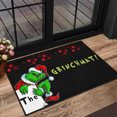 thumbnail image 4 of Felpudo navideño festivo de Snoopy con diseño de Grinch: antideslizante y lavable, felpudo de invierno con parte trasera de goma para decoración navideña de interior y exterior Grinch Max, 4 of 7