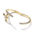 thumbnail image 3 of Gold Titanium Stainless Steel Pave Cubic Zironia Simulate Diamond Stackable Oval opening Bangle Bracelet, 3 of 5