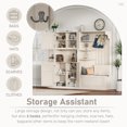 thumbnail image 6 of Hall Tree with Storage Cabinet, Multi-Purpose Left-Right Combination Entryway Cabinet with 4 Hooks, Bench and Open Shelving for Living Room, Hallway, Beige, 6 of 8